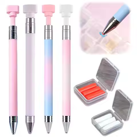Macaron gradient Diamond Painting Pen with Wax Refillable Wax Pen, Rotating Glue Point Drill Pen for