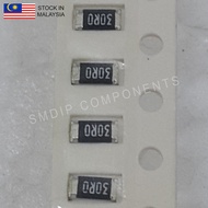 10PCS Taiwan-Grade 30R ±1%, 1206 SMD Resistor (30R0)