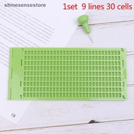 【Shines】 1Set 9 Lines 30 Cells Practical School Plastic Braille Portable Writing Slate With Stylus S