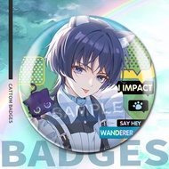 Game Genshin Impact Wanderer Scaramouche Cosplay Badge Brooches Cosplay Pins Fashion Accessories Gif