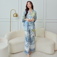 ชุดนอน Muslin Pajamas Silk Satin รุ่น Haussmannian Gray (รุ่น V1207 W1207 P1207)