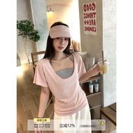 Wu 77 Korean Style U-Neck Halterneck Sunscreen T-Shirt for Women - Slimming & Stylish Look