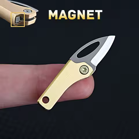 Creative Magnet Brass Folding Pocket Knive Mini Utility Zipper Knife Tool For Unpacking Express Boxe