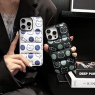 Cute Cat Graffiti down jacket phone cases for iphone 16 15 Pro Max 14 Pro Max i14 Plus 13 Pro Max i1