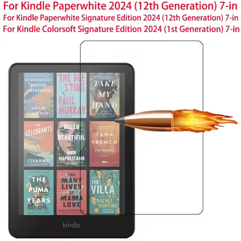Tempered Glass For Kindle Paperwhite 2024 (12th Generation) 7-in For Kindle Colorsoft Signature Edit