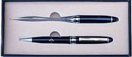 Masonic Ball Pen with Letter Opener Set in a Gift Box, Black Pen and Black Letter Opener with Black Ink, Lightweight Sturdy Pen for Exceptionally Smooth Writing