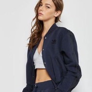 Adidas originals BS4314 女棉質聚酯纖維深藍棒球外套
