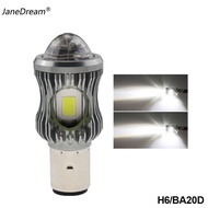 JaneDream Motorcycle LED Headlight Projector Lens H4/BA20D/H6 LED COB Fog Lamp Bulb ATV Scooter Driv
