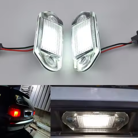 2Pcs LED License Number Plate Light For VW Golf 3 1H5 Variant Jetta 3 Vento A3 Gol 2 3 G2 G3 Skoda O