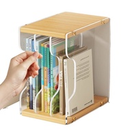 B1NW8F Desktop Bookend Bookshelf Transparent Acrylic Student Desk Book Storage Rack Office Workstati