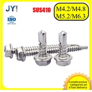 Drill tail screw 410 stainless steel outer hexagonal color steel tile self-tapping self-drilling dov