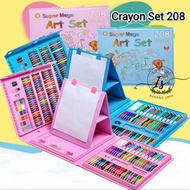 ART SET 208 / COLORING CRAYON / COLORED PENCIL Crayon Set 208Pcs - Coloring Crayon - PENCIL
