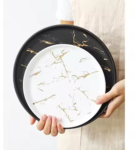 6-10inches European Ceramic Steak Plate Western Plates Dinner Dish Household Tray Salad