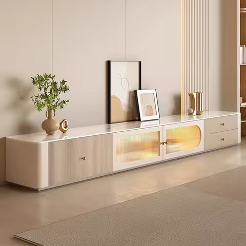 Creamy White Modern Tv Stand Cabinet Floor Monitor Tv Stand Lowboard Mount Bracket Meuble Television