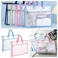 FAVORITEGOODS A3 Project Bag, with Zipper and Handle Multifunctional Mesh Art Bag,  Large Capacity M