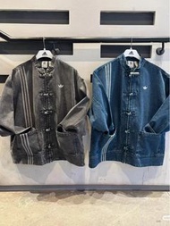外國預訂 2色選 adidas 中國風 刺繡logo 牛仔外套