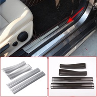 4 x Black and Silver Door Sill Protect Plate Trim For Mercedes Benz A B CLA GLA Class W176 W246 W117
