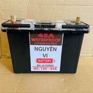 Bình pin lithium 12V - 45Ah chống nước loại mới có tay xách