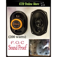 Audible Dynamics 6x9" (AD-69) 3-way Coaxial Speaker System (200Watts) Free SoundProof