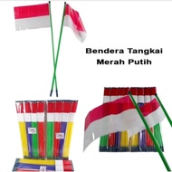 MERAH Plastic Flag Whistle Red and White Flag Sticks, 20 pcs