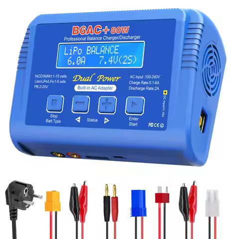 iMAX B6AC+ Battery Charger 15V 6A Built-in Adapter Lipo NiMh Li-ion Ni-Cd Digital RC Balance Charger