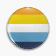 Orange and blue aroace flag Pin Buttons Brooches  Jewelry Accessory Customize Brooch Fashion Lapel B