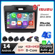 For Isuzu D-Max 2012-2018 Android Car player Isuzu mu-X 2012-2015 Android 14 4+64G Car Stereo 9inch 