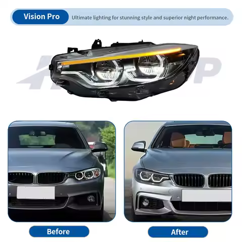 HETOP F32 Headlight 2013-2019 4 Series F36 F80 M3 M4 F82 Triple Color Yellow White Amber Ikon Headli