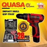 SYK QUASA Cordless Impact Drill Set 12V Q3P-TS12F With 28pcs Accessories Woodworking Power Tools Drill Battery Set