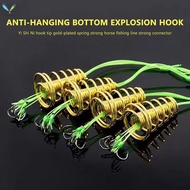 Fishing Rig Set 4pcs Anti-Snag Spring Hooks for Carp Fishing in Lakes Rivers