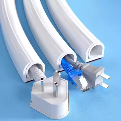 1PC 1m/39.37in TV Cable Management Cord Hider Cord Organizer Raceway Kit System Covers Cables PVC Tr