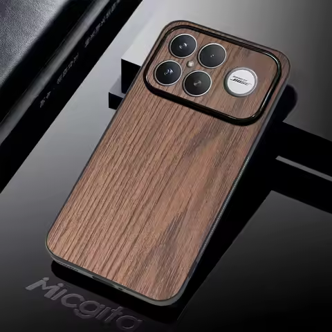 Wood Grain Case For Redmi K100 Pro Max K90 K60 K70 K80 Ultra Unique Natural Luxury Leather Cover For