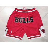 293 JUST DON Pocket Jerseys Shorts NBA MEN Basketball Jerseys Chicago Bulls jersey shorts S-XXL red.