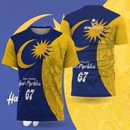 baju tshirt merdeka 2024 T-shirt Merdeka Malaysia Day Jersey Theme Baju T-shirt Kemerdekaan Malaysia