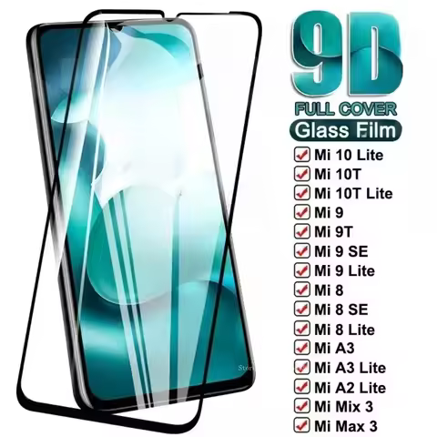 2pcs Protective Glass For Xiaomi Mi 10 9 8 10T Lite 9T Pro Tempered Glass For Mi 9 8 SE 5X 6 6X A3 A