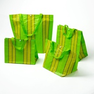 Babao/Shopping Bag กระเป๋ากระสอบ กระเป๋าช้อปปิ้ง เขียวตัดครีมสีสันสดใส