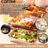 6PCS 304 Stainless Steel Tray S-XL Stainless Steel Box With Lid Sealed Frozen Food Container Lunch B