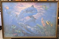 二手鋪 NO.8604 1000片拼圖 海底世界 益智遊戲 圖框 相框掛飾
