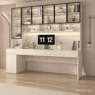 Solid Wood Combination Computer Desk Double Desktop Light Luxury Integrated Writing Desk Modern Book