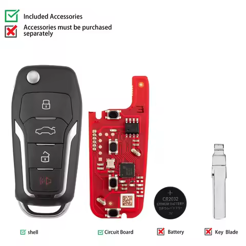 Xhorse XKFO21EN for Ford 2nd Generation Wire Remote Key 4 Buttons English Version