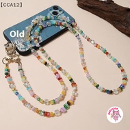 〔CCA12〕1Pcs Stylish Cute Stone Gem Mobile Phone Crossbody Straps Lanyard Beads Chain For Phone 15 14