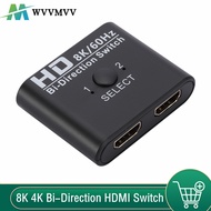 Shop5786531 Store  8K Bi-Direction HDMI-compatible Switcher Splitter 4K 60Hz HDMI Switch 1x2/2x1 For PC Laptop Xbox PS3/4 to Monitor Projector HDMI TV cable