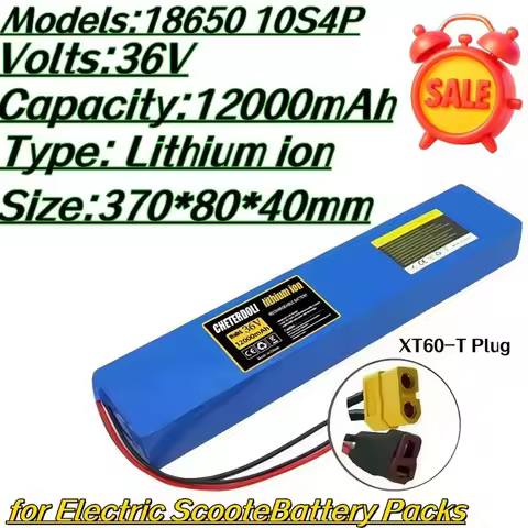 36V 12Ah 10S4P Lithium Ion Battery Pack 700W, Rechargeable Replacement Battery for 42V Electric Scoo