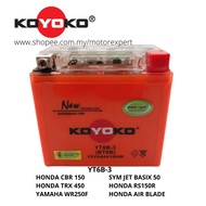 KOYOKO BATTERY NANOGEL YT6B-3 HONDA RS150 CBR150 TRX450 AIR BLADE YAMAHA WR250F SYM JET BASIX 50 KOY