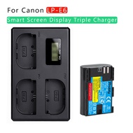 2650mAh LP E6 LPE6 LP-E6 E6N Baery or 3  slots LCD Charger For Canon EOS 5DS R 5D Mark II 5D Mark III 6D 7D 70D 80D Came