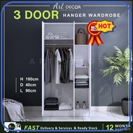 READY STOCK 3 Door Wardrobe Almari Baju 3 Pintu Almari Pakaian  Storage Cabinet Almari Baju2 Warna (