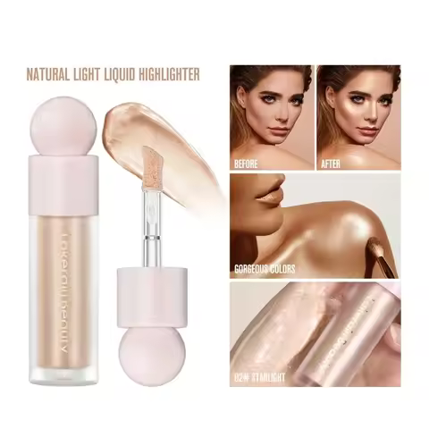 4 Colors Liquid Highlighter Face Bronzer Contouring Body Shimmer Illuminator Waterproof Natural Shin