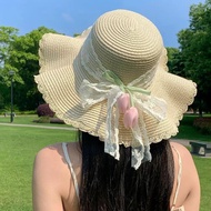 Sun Hat Sun Hat Sun Hat Sun Hat Hat Hat Tulip Lace Straw Hat Summer Bow Flower Seaside Beach Hat Sun