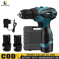 Mesin Bor Baterai 10mm 12V Mesin Bor Listrik Dual Speed Cordless Drill Set Dua Kecepatan Bor Listrik Obeng Elektrik 1/2 Batteries Pengisi daya/bor cas 2 baterai promo/bor casan murah komplit/bor cas/bor tangan listrik/bor murah cuci gudan