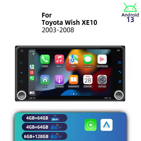 7" Screen Stereo Head Unit 2Din Android Radio Car Multimedia for Toyota Wish XE10 2003-2008 GPS Wire